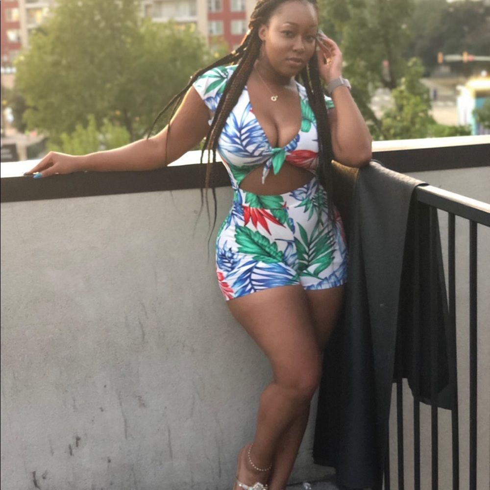 Front tie romper